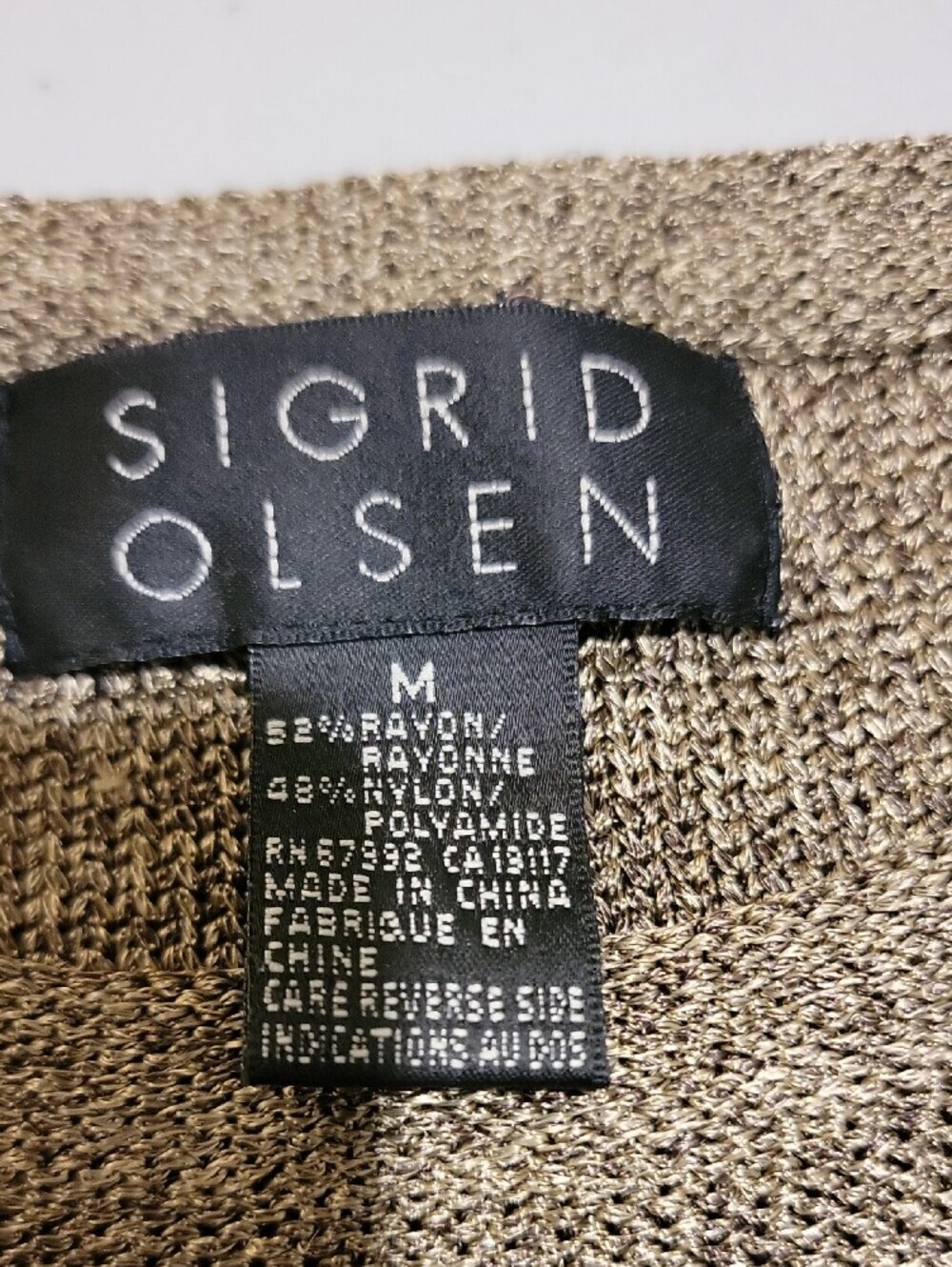 Sigrid Olsen Men's Striped RAYON Crewneck Sweater in Brown, Tan and Cream - Picture 2 of 4